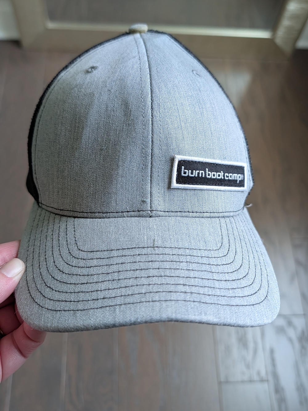 burn boot camp Women's Gray Logo Baseball Cap